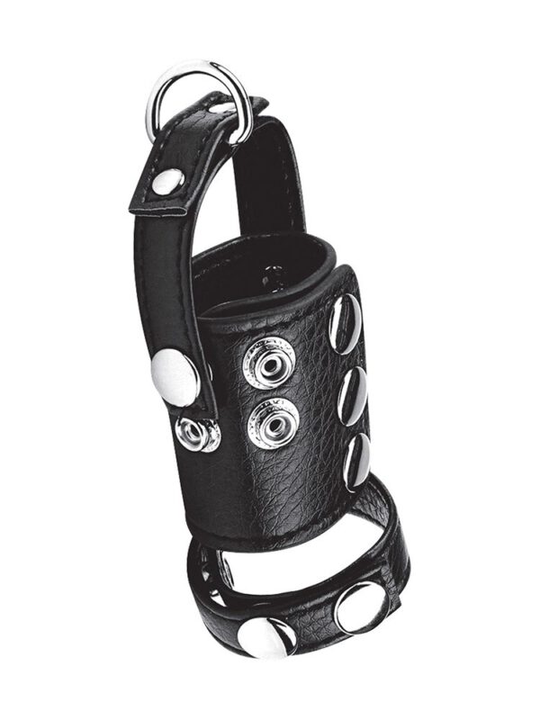 Blue Line 2'' Cock Ring/Ball Stretcher: Leder-Penisriemen mit Hodenstretcher/...