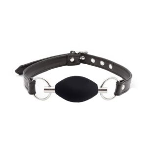 Black Label Silicone Oval Ball Gag: Ballknebel