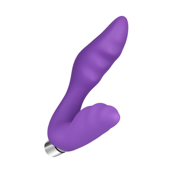 Analvibrator mit Dammreizer aus Silikon, 14 cm