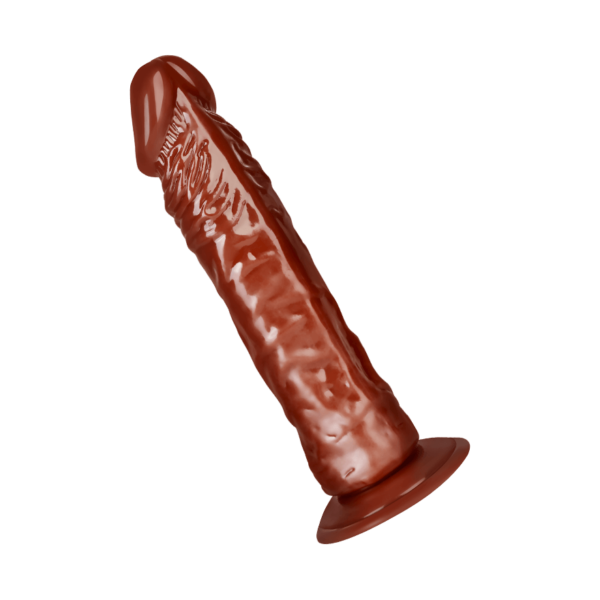 Naturdildo mit Aderung und Saugfuß, 22 cm