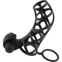 Penismanschette „Extreme Silicone Power Cage“, mit Vibration, 12 cm