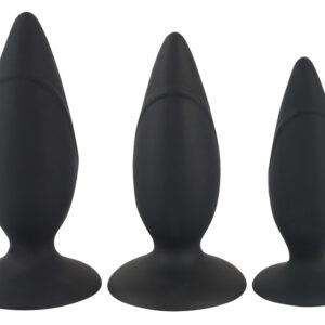 3-teiliges Analplug-Set mit Saugfuß