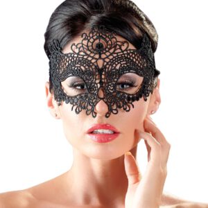 Augenmaske aus filigraner Stickerei, mit Spitzenband zum Binden