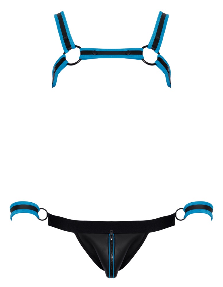 Harness plus Jock mit abnehmbaren Handfesseln