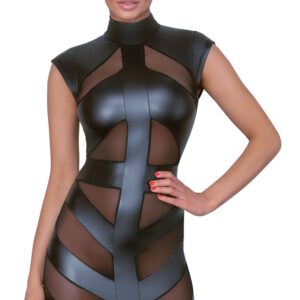 Kleid im Mattlook, vorne mit Powernet-Einsätzen