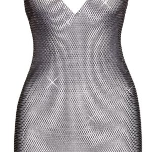 Netz-Minikleid mit Allover-Strassbesatz