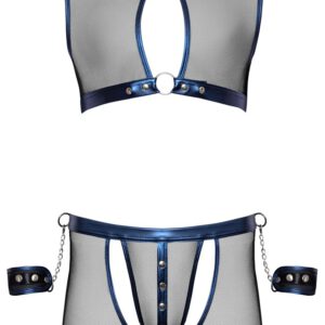 Netz-Top mit Netz-Pants & Handfesseln