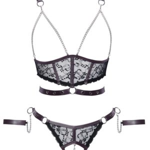 Ouvert-Set mit abnehmbaren Handfesseln