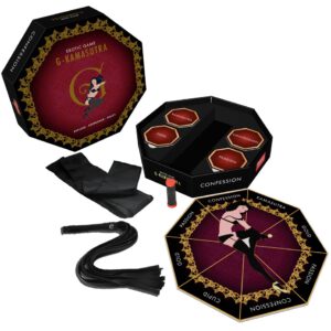 Paarspiel „G-Kamasutra Board Game“ inklusive Augenbinde & Peitsche