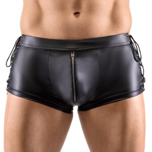 Pants mit Seiten-Schnürungen und unterlegtem Reißverschluss vorne