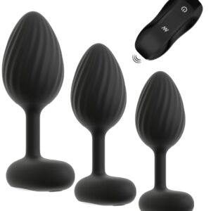 3-teiliges Analplug-Set mit Vibration