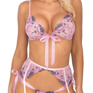 3-teiliges Straps-Set mit Satin-Bindeschleifen