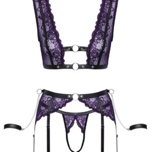 3-teiliges Straps-Set mit abnehmbaren Handfesseln