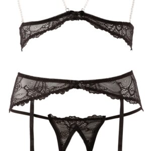 3-teiliges Straps-Set, ouvert, mit Schmuckperlen