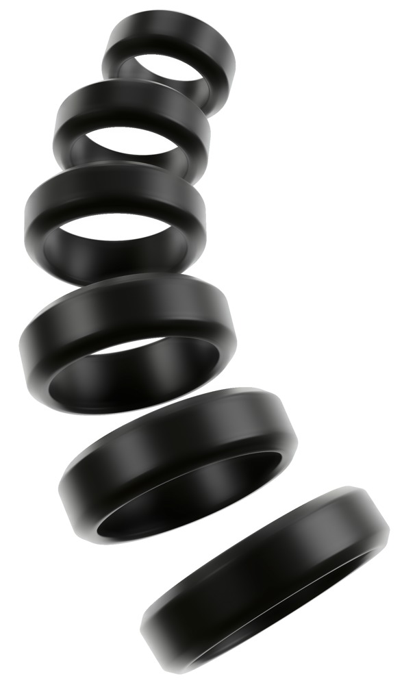 6-teiliges Penis-/Hodenring-Set