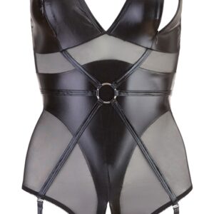 Body mit Armfesseln, Wetlook und Powernet im edlen Mix