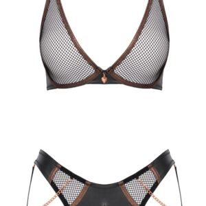 Dessous-Set im Mix aus Netz und Mattlook