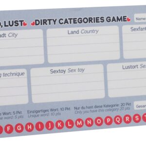 Erotikspiel „Stadt, Land, Lust“, 25-Blatt-Papierblock