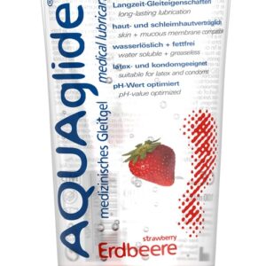 Gleitgel „AQUAglide Erdbeere“ auf Wasserbasis, vegan