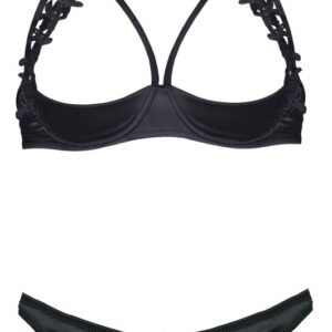 Hebe-BH plus String ouvert mit floraler Stickerei-Verzierung