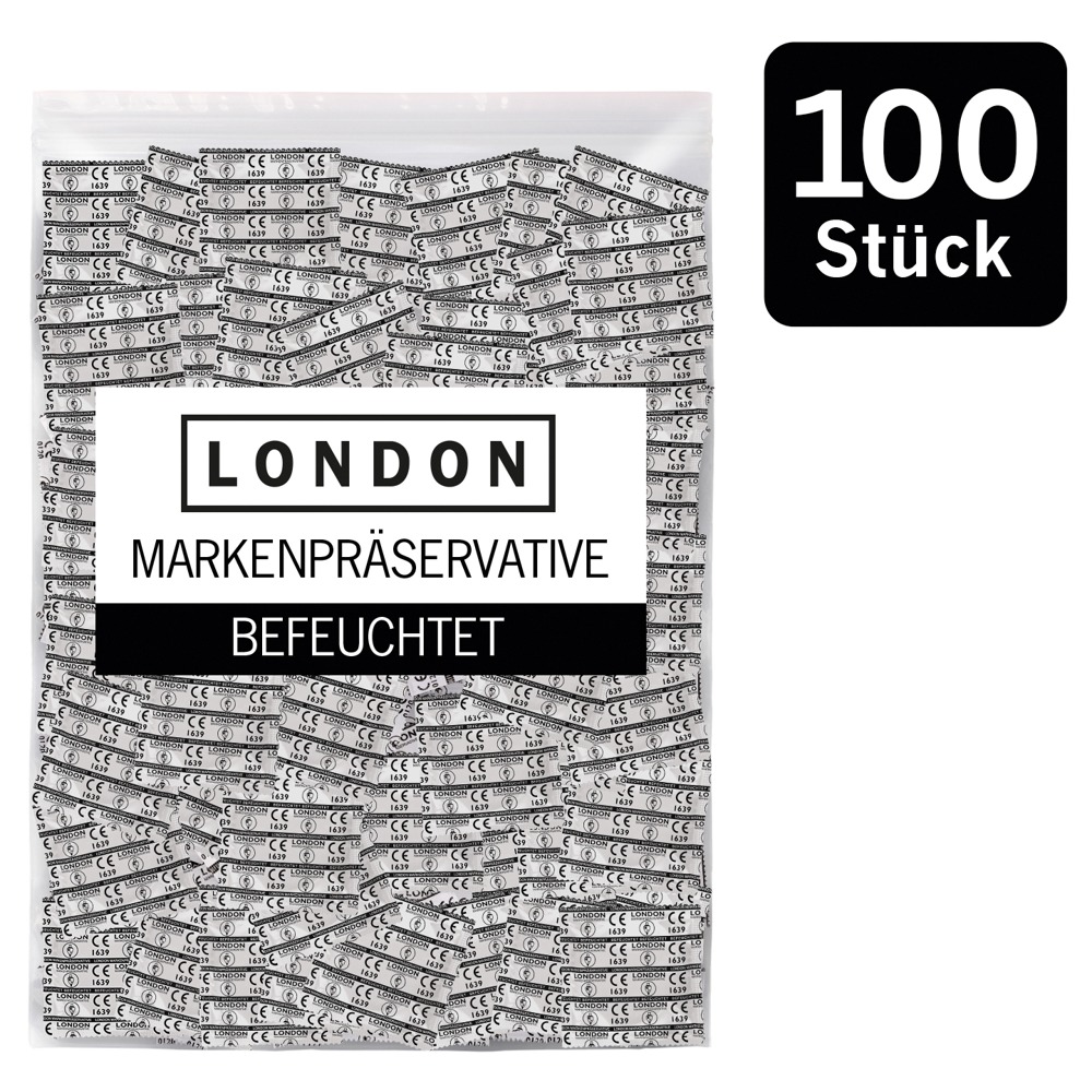 Kondome „LONDON Q600 feucht“ mit Beschichtung auf Silikonbasis
