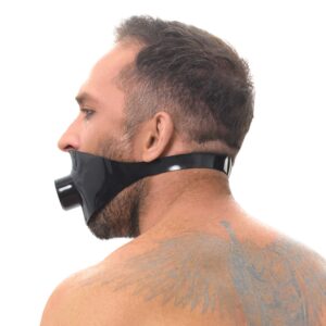 Latex-Knebelmaske mit Mundrohr
