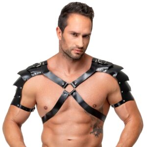 Leder-Brustharness mit Schulterpanzer