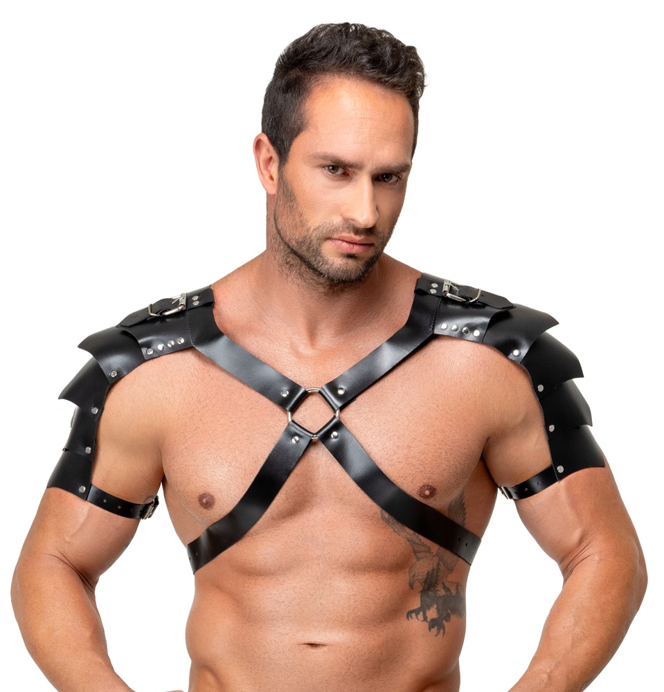 Leder-Brustharness mit Schulterpanzer