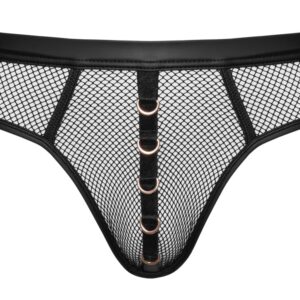 Netz-String mit stylischen Wetlook-Details