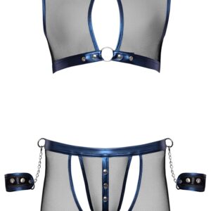 Netz-Top mit Netz-Pants & Handfesseln