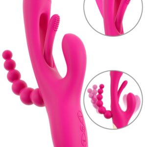 Rabbitvibrator „Triple Vibe With Flicking Tongue“ mit Anal-Stimulator