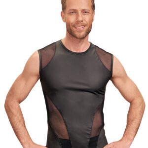 Shirt im trendigen Mattlook mit Netz-Einsätzen