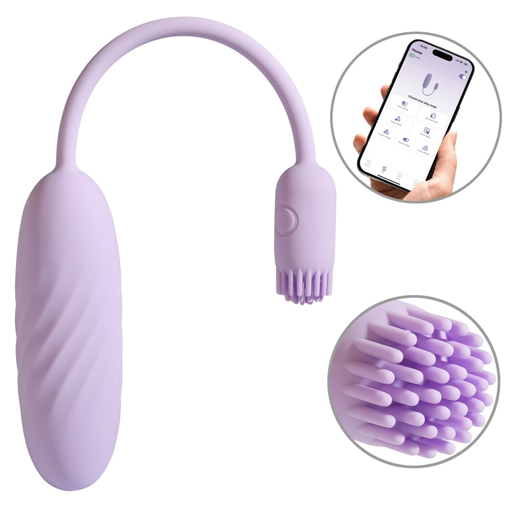Vibro-Ei „Plume“ mit flexiblem Vibro-Bürstchen